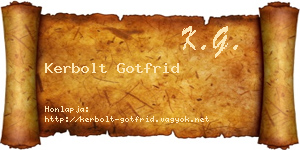 Kerbolt Gotfrid névjegykártya